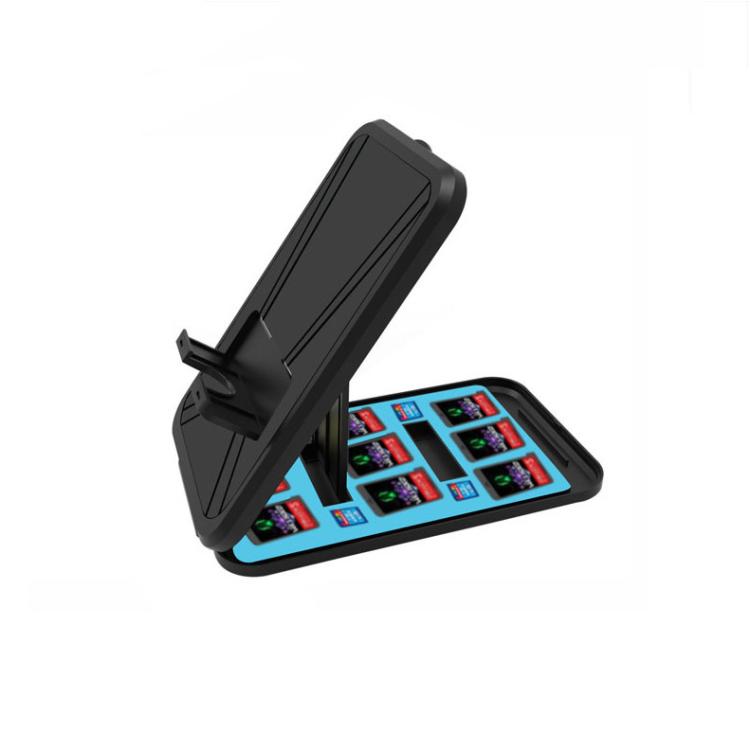 KJH Card Box Stand for Nintendo Switch 2 / Switch OLED / Lite Foldable Holder with 9 Game Card Slots & 4 SD Card Slots(Black Orange) - Holder by KJH | Online Shopping UK | buy2fix