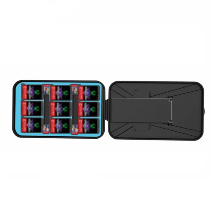 KJH Card Box Stand for Nintendo Switch 2 / Switch OLED / Lite Foldable Holder with 9 Game Card Slots & 4 SD Card Slots(Black Orange) - Holder by KJH | Online Shopping UK | buy2fix