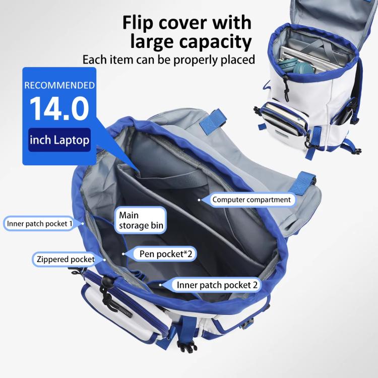 Tigernu School Backpack 14-Inch Laptop Bag With Flip-Top For Travel, Work & Daily Use Black Regular - Backpack by Tigernu | Online Shopping UK | buy2fix