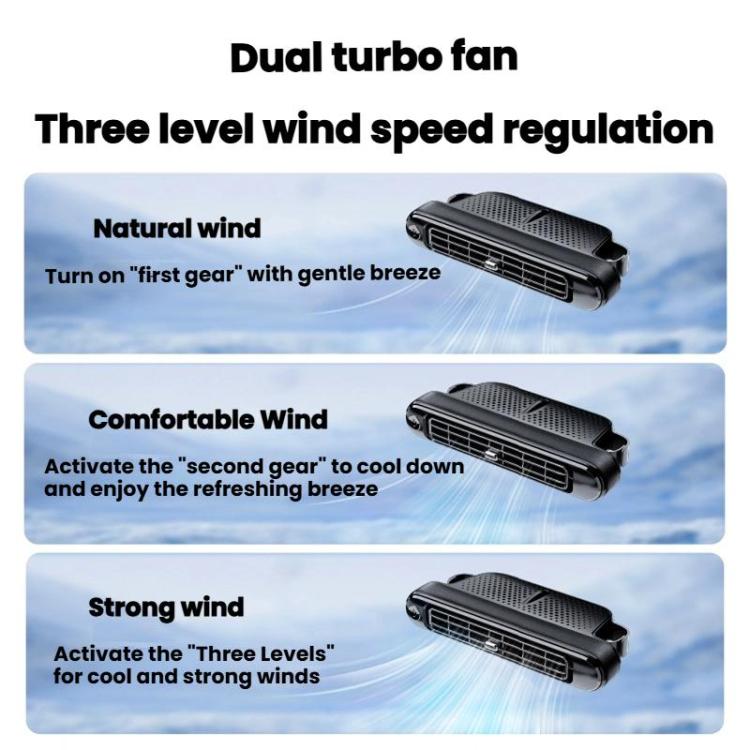 Car Rear Seat USB Plug-in Dual Turbine Silent Bladeless Electric Fan(CF04 Brown) - Heating & Fans by buy2fix | Online Shopping UK | buy2fix
