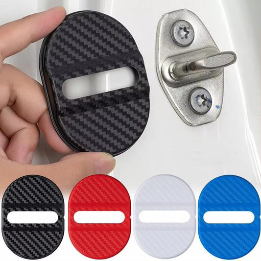 5sets Door Latch Protector Plastic Door Latch Cover Shock Absorbing Noise Reducing Soundproofing Adhesive Sticker(White) - Seat Accessories by buy2fix | Online Shopping UK | buy2fix