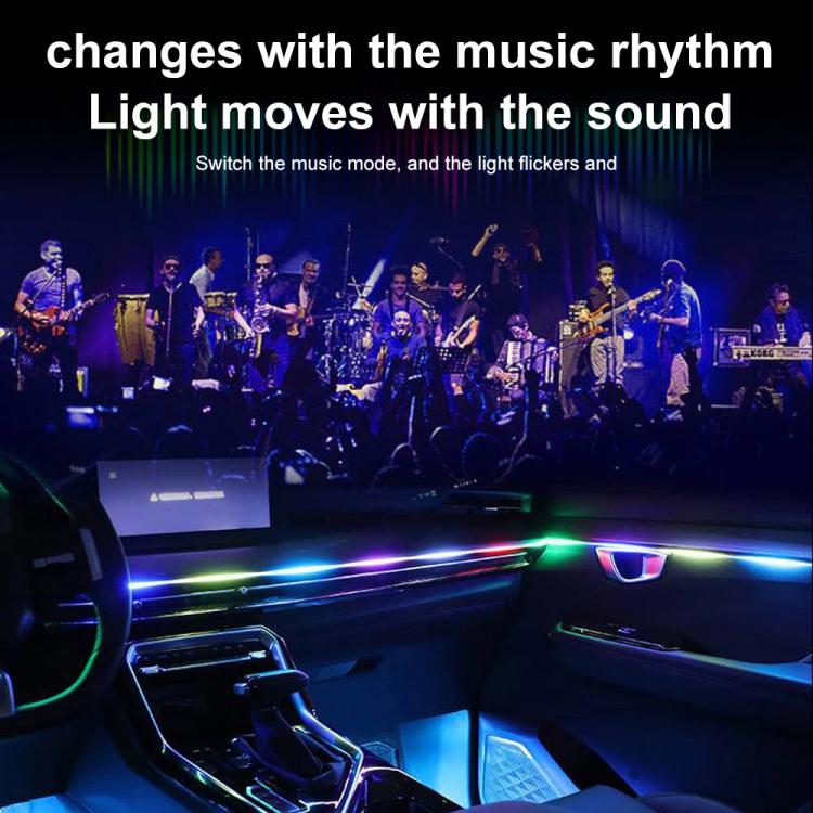 3 Control App Remote Control Colorful Car Interior Ambient Lighting Modified LED Acrylic USB Car Ambient Lighting, Spec: 110cm x 2 2 In 1 - Atmosphere lights by buy2fix | Online Shopping UK | buy2fix