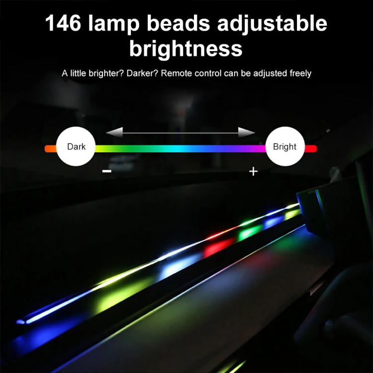 3 Control App Remote Control Colorful Car Interior Ambient Lighting Modified LED Acrylic USB Car Ambient Lighting, Spec: 110cm x 4 4 In 1 - Atmosphere lights by buy2fix | Online Shopping UK | buy2fix