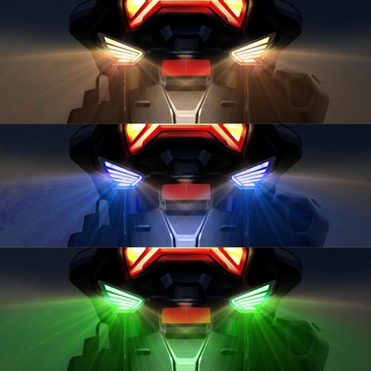 1pairs Motorcycle High-Brightness Winged Eagle Eye Lights Modified Headlights(Green) - Eagle Eye Lights by buy2fix | Online Shopping UK | buy2fix