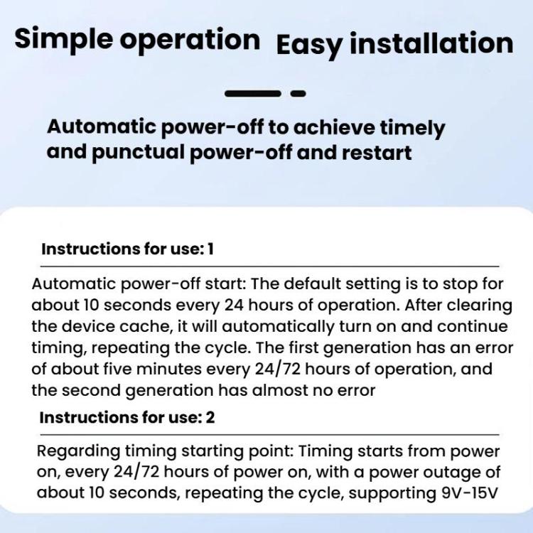 HuaGu 30cm Router Timed Restart Line Controller Power Failure Smart Reset Connection Cable WiFi Relay, Color: 72H Black - Modem by HuaGu | Online Shopping UK | buy2fix