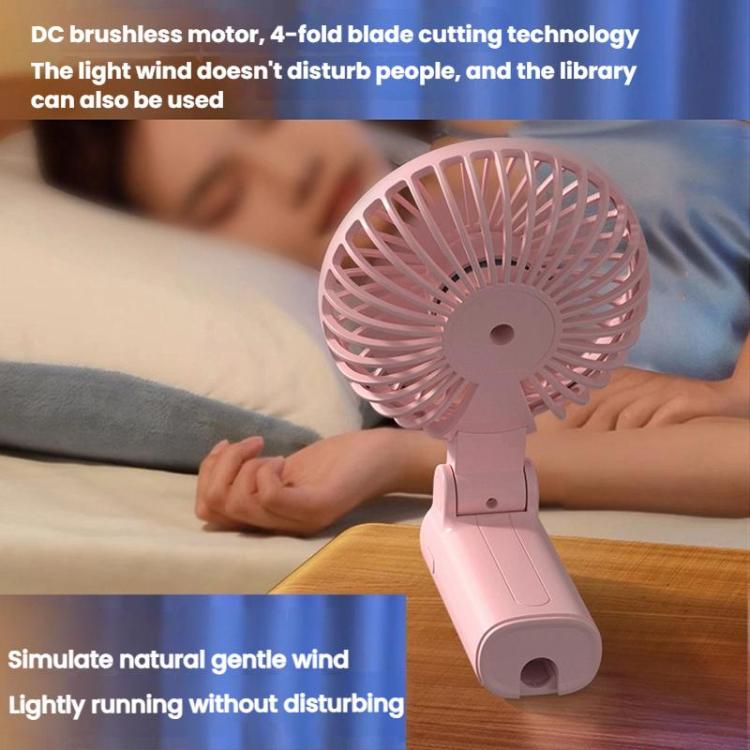 Folding Hanging Umbrella Fan USB Handheld Portable Umbrella Clip Fan Compact Desktop Fan(White) - Electric Fans by buy2fix | Online Shopping UK | buy2fix
