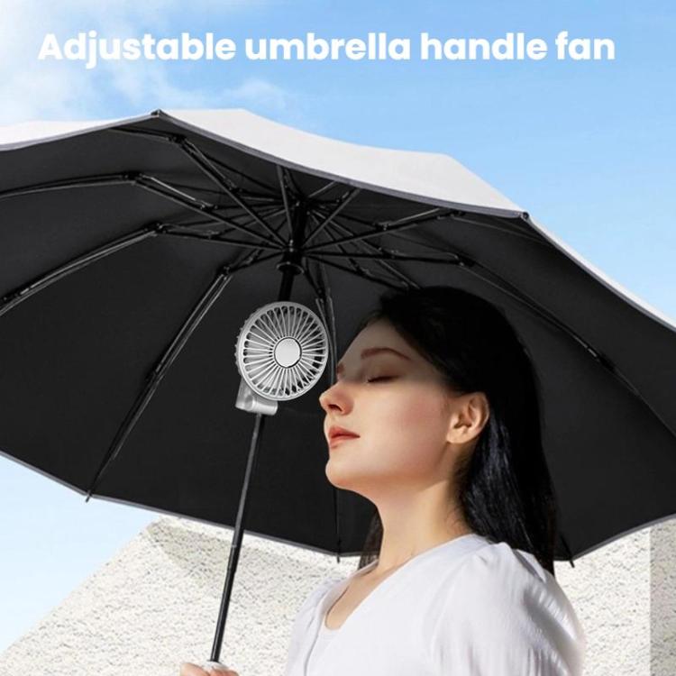 Folding Hanging Umbrella Fan USB Handheld Portable Umbrella Clip Fan Compact Desktop Fan(White) - Electric Fans by buy2fix | Online Shopping UK | buy2fix