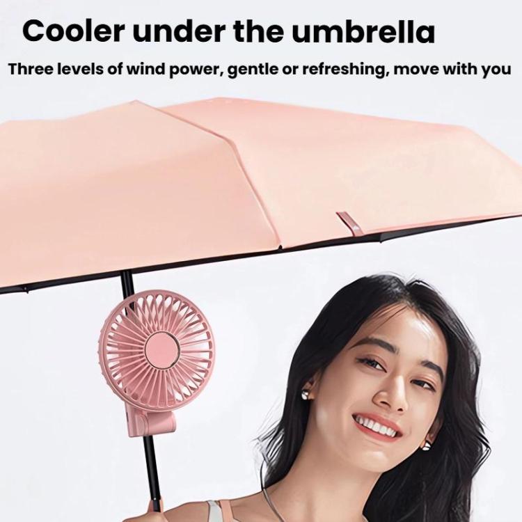 Folding Hanging Umbrella Fan USB Handheld Portable Umbrella Clip Fan Compact Desktop Fan(White) - Electric Fans by buy2fix | Online Shopping UK | buy2fix