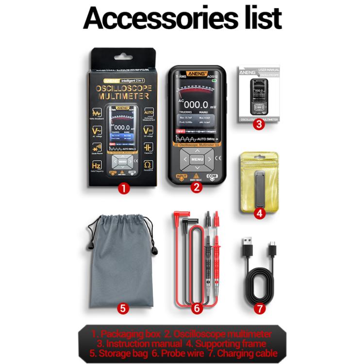 ANENG 2 In 1 Handheld Color Screen Oscilloscope Digital Multimeter(AOS12) - Digital Multimeter by ANENG | Online Shopping UK | buy2fix