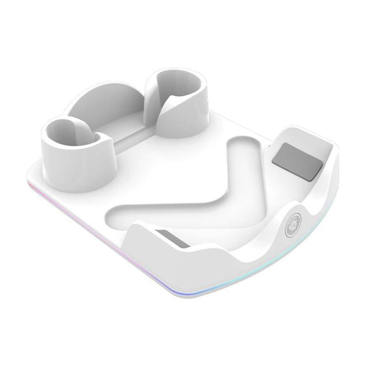 For Meta Quest 3S / 3 / 2 iplay HBV-641 Handle Storage Rack VR Headset Charging Stand With LED Light(White) - VR Accessories by iplay | Online Shopping UK | buy2fix