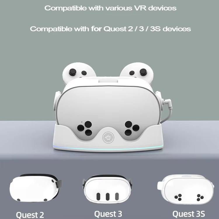 For Meta Quest 3S / 3 / 2 iplay HBV-641 Handle Storage Rack VR Headset Charging Stand With LED Light(White) - VR Accessories by iplay | Online Shopping UK | buy2fix