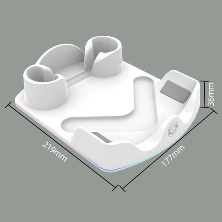 For Meta Quest 3S / 3 / 2 iplay HBV-641 Handle Storage Rack VR Headset Charging Stand With LED Light(White) - VR Accessories by iplay | Online Shopping UK | buy2fix