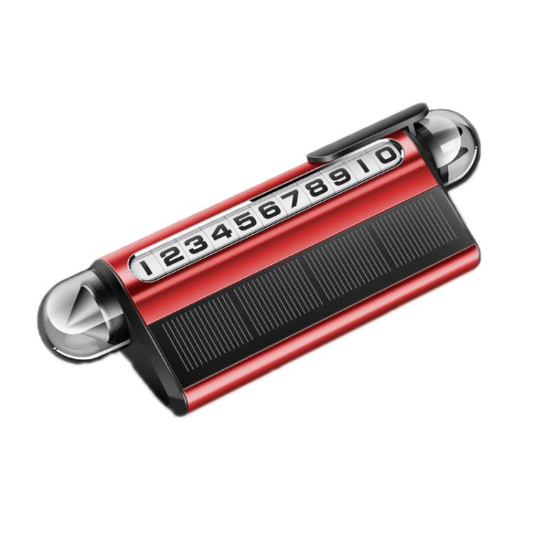 Solar Charging LED Light Temporary Parking Sign Safety Hammer(Red) - Parking Card by buy2fix | Online Shopping UK | buy2fix