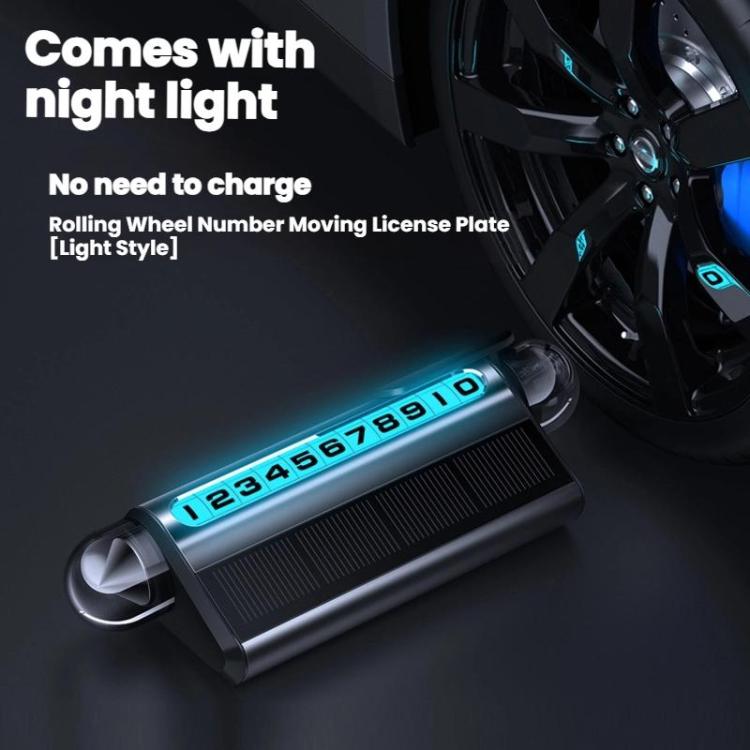 Solar Charging LED Light Temporary Parking Sign Safety Hammer(Black) - Parking Card by buy2fix | Online Shopping UK | buy2fix