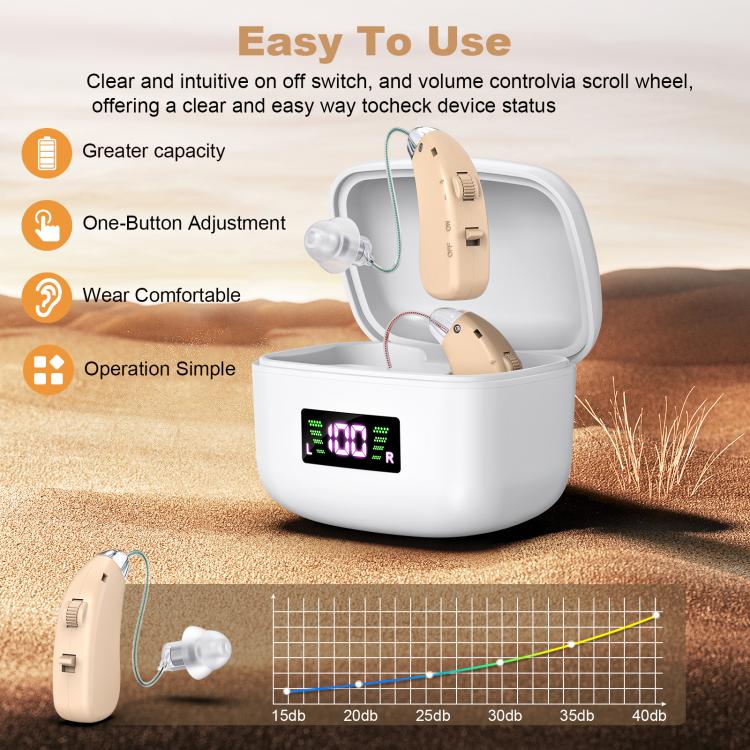 Sound Amplifying Hearing Aid With Magnetic Charging Case(Skin Color) - Hearing Aids by buy2fix | Online Shopping UK | buy2fix