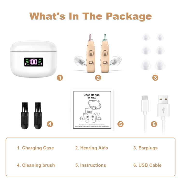 Sound Amplifying Hearing Aid With Magnetic Charging Case(Skin Color) - Hearing Aids by buy2fix | Online Shopping UK | buy2fix