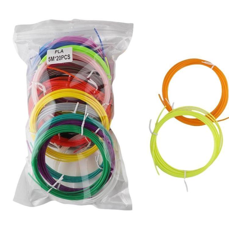 200m 20 Colors x 10m PLA 3D Printer Filament 1.75mm Multicolor Filament Bundle for 3D Pen & Crafting - Consumables by buy2fix | Online Shopping UK | buy2fix