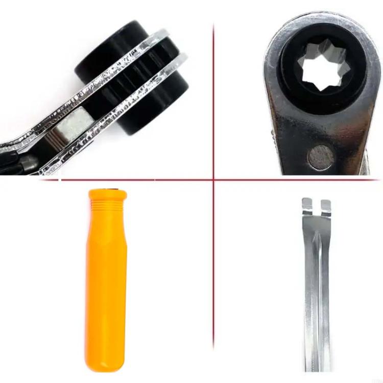 2pcs Automatic Slack Adjuster Release Tool + 5/16 Inch Square Ratchet Wrench For Air Brake System - Hand Tool Sets by buy2fix | Online Shopping UK | buy2fix