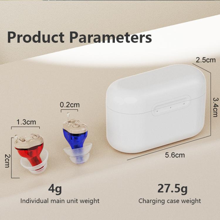 CIC Invisible Hearing Amplifier With Mini Charging Case Portable Hearing Aid Device For Seniors(Red Blue) - Hearing Aids by buy2fix | Online Shopping UK | buy2fix