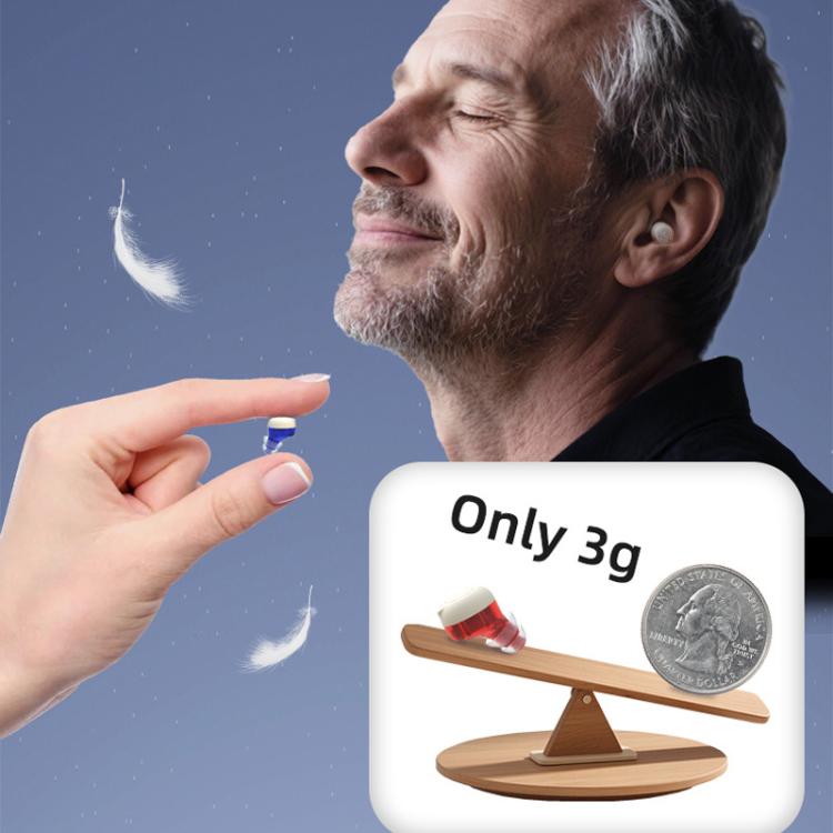 Wireless Invisible Hearing Aid With Digital Display Charging Case & Touch Control White+Black Case - Hearing Aids by buy2fix | Online Shopping UK | buy2fix
