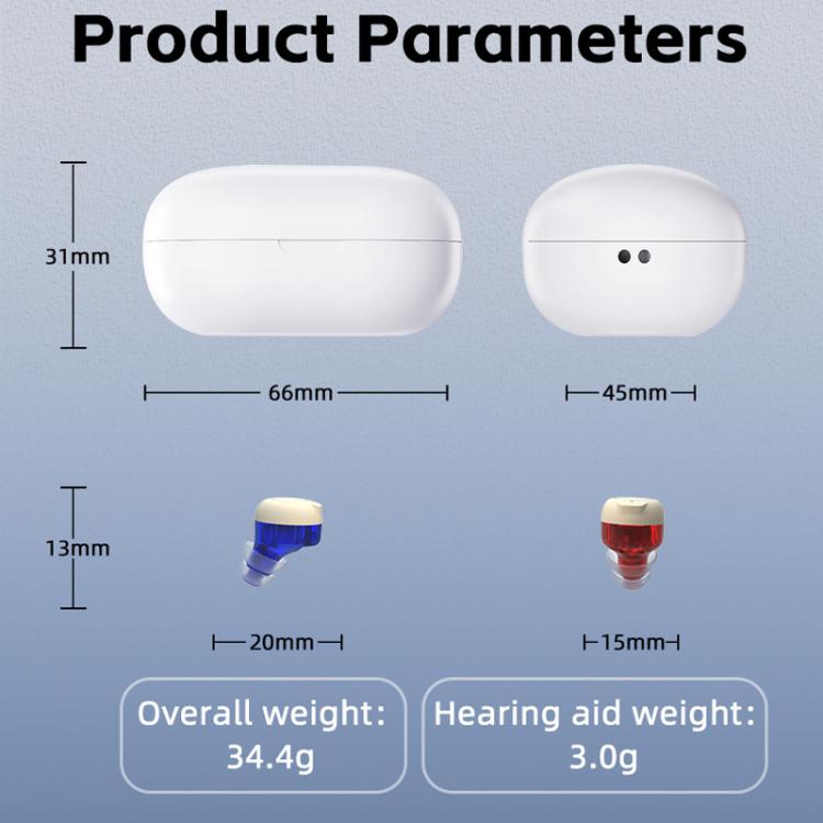 Wireless Invisible Hearing Aid With Digital Display Charging Case & Touch Control White+White - Hearing Aids by buy2fix | Online Shopping UK | buy2fix