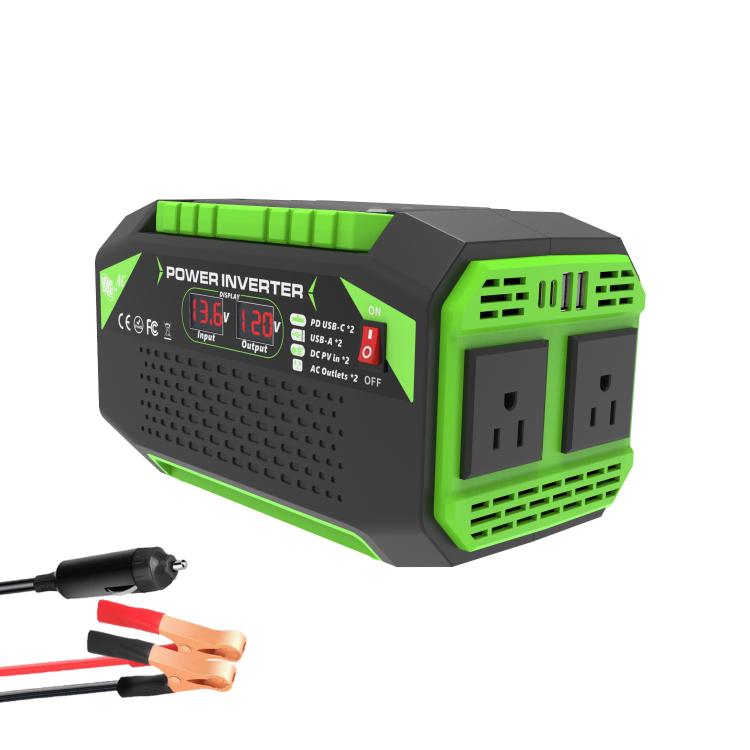 Gurxun Car Pure Sine Wave Inverter Dual AC Sockets + 2 USB + 2 Type-C Ports Outdoor Car Power Converter, Spec: 300W US Plug - Pure Sine Wave by Gurxun | Online Shopping UK | buy2fix