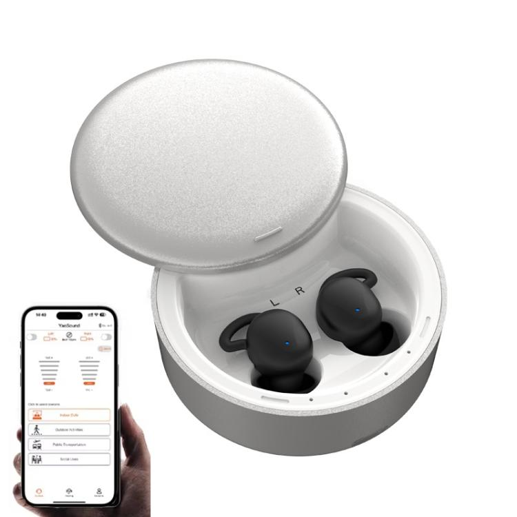 APP Smart Self-Fitting 32-Channel In-Ear Hearing Amplifier for Seniors with Charging Case Noise Reduction & Comfort Fit - Hearing Aids by buy2fix | Online Shopping UK | buy2fix
