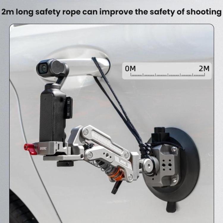 For DJI OSMO POCKET 3 BRDRC Car Suction Cup Expansion Fixed Clip Shock Absorber Bracket(PO3016) - Mount & Holder by BRDRC | Online Shopping UK | buy2fix