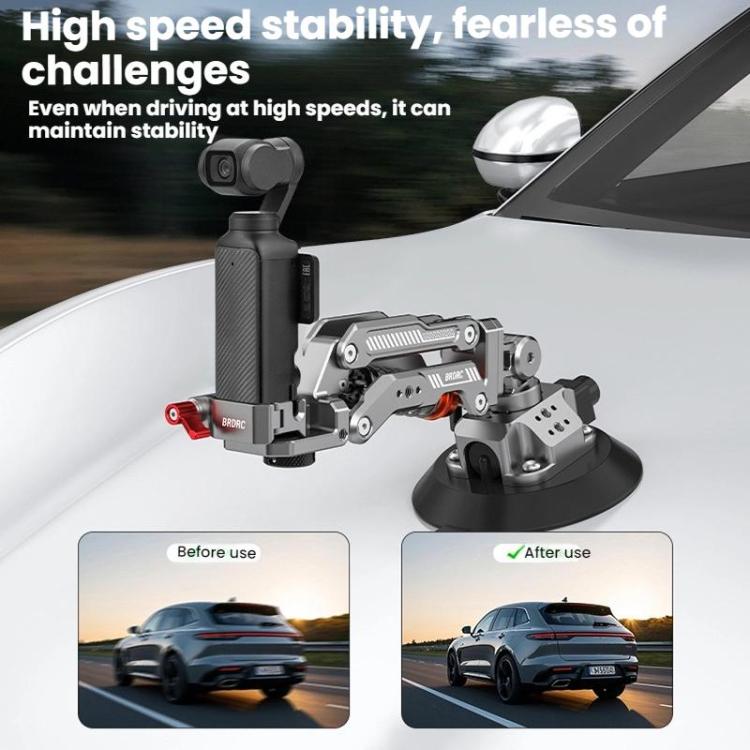 For DJI OSMO POCKET 3 BRDRC Car Suction Cup Expansion Fixed Clip Shock Absorber Bracket(PO3016) - Mount & Holder by BRDRC | Online Shopping UK | buy2fix