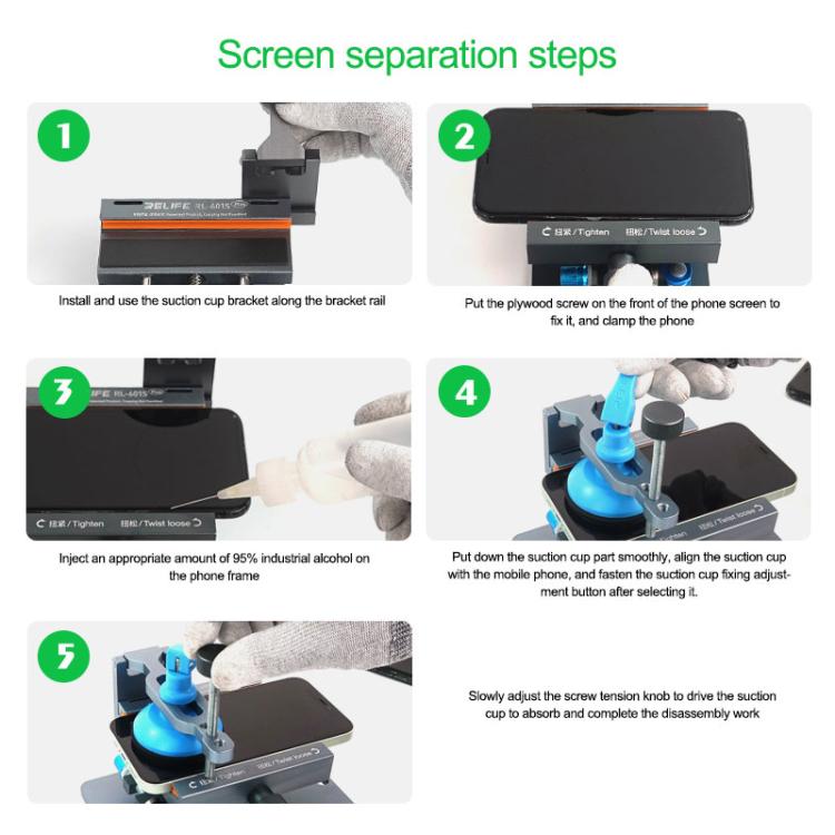 RELIFE RL-601S Plus 2 In 1 Split Screen Rotating Mobile Phone Repair Fixture Multifunctional Rotating Clamp - Repair Fixture by RELIFE | Online Shopping UK | buy2fix