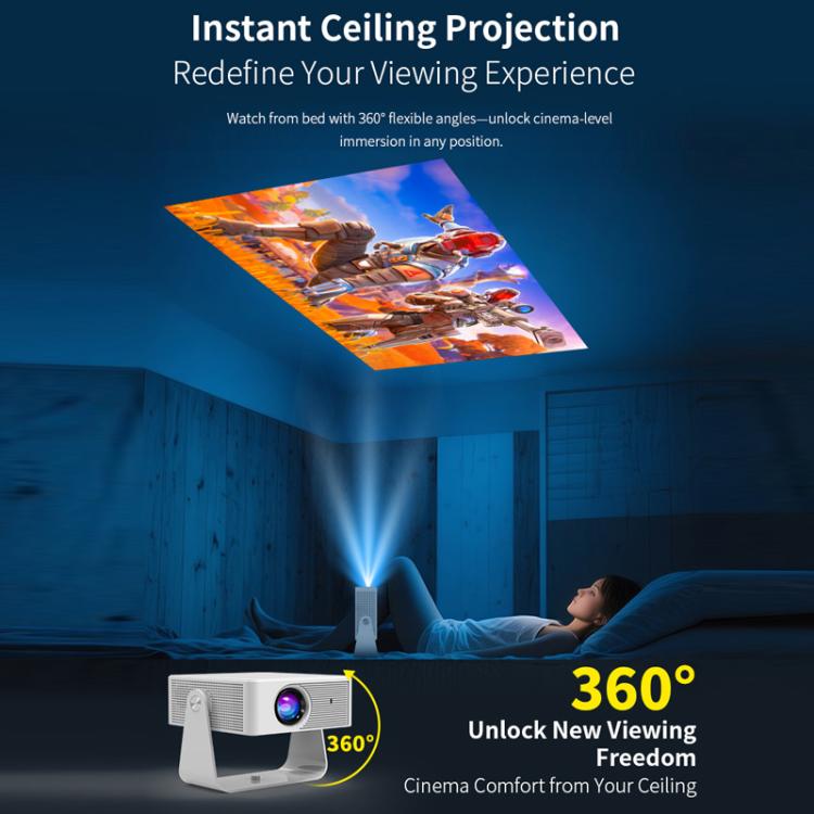 360 Degree Wireless Micro Android Projector(UK Plug) - LED Projector by buy2fix | Online Shopping UK | buy2fix