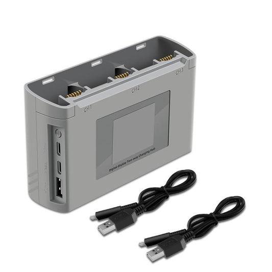 For DJI Mini 2 SE/Mini 2/Mini 4K YX 3-way Battery Charging Hub With Color Screen(Gray) - Other by YX | Online Shopping UK | buy2fix