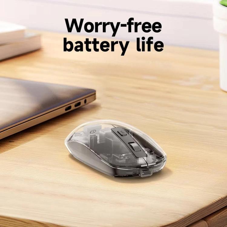 IMICE T400 4 Keys 1600DPI Dual-Mode Mouse Transparent Bluetooth Charging Wireless Silent Mice(Beige) - Wireless Mice by iMICE | Online Shopping UK | buy2fix