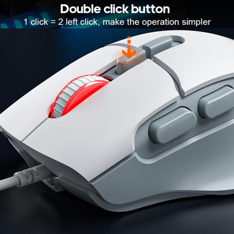 iMICE G800 7 Keys 7200DPI Wired Gaming Silent Mouse With LED Lighting(Gray White) - Wired Mice by iMICE | Online Shopping UK | buy2fix