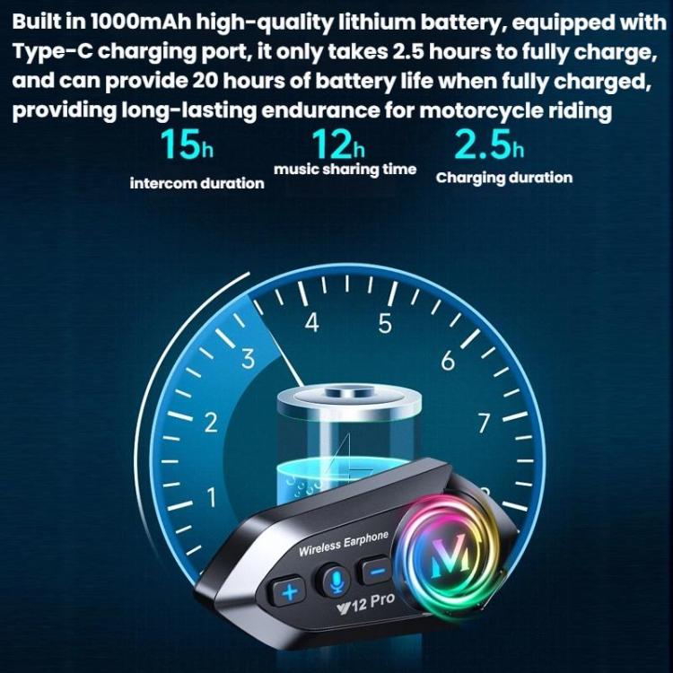 Motorcycle Helmet Waterproof Noise-reducing Headset(Soft Mic) - Motorcycle Walkie Talkie by buy2fix | Online Shopping UK | buy2fix