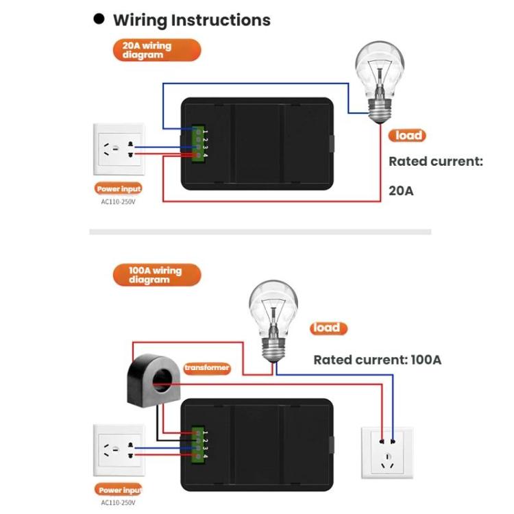 Multifunctional Electric Meter AC Digital Voltage Frequency Monitor, Specification: AC 100A 22000W With Transformer - Current & Voltage Tester by buy2fix | Online Shopping UK | buy2fix