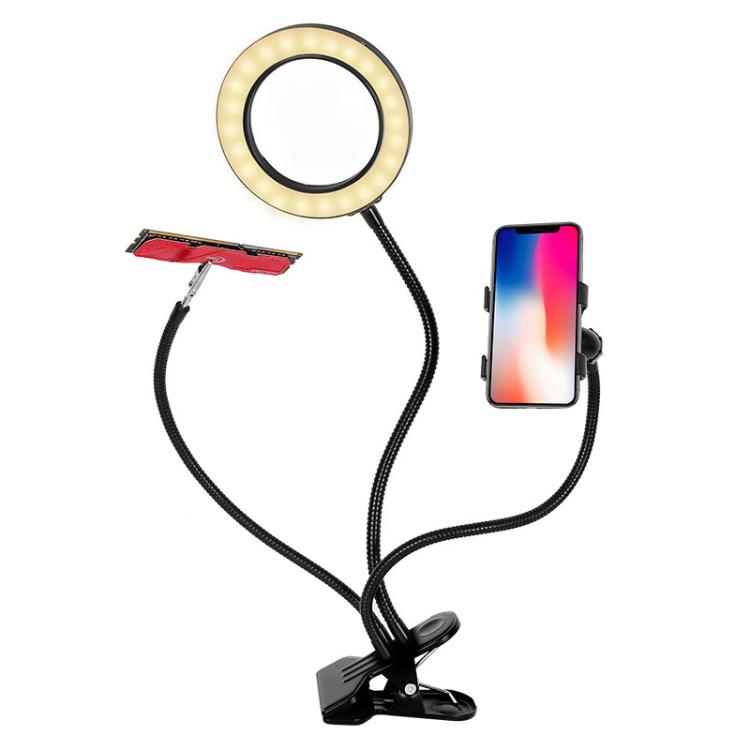 10X 72LEDs Optical Magnifying Glass Hose Type Mobile Phone Holder(Black) - Others by buy2fix | Online Shopping UK | buy2fix