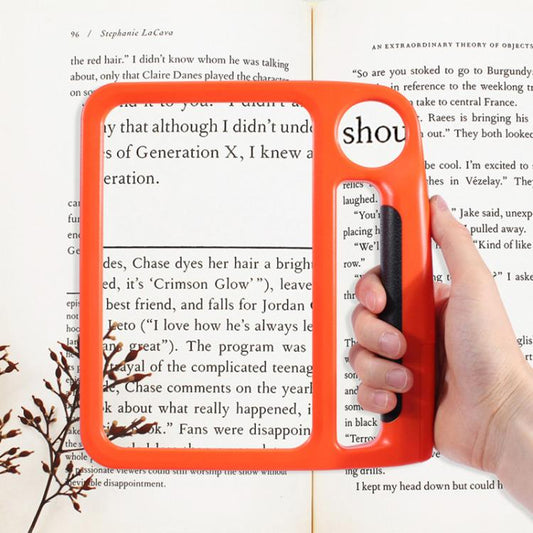 5/10X 48LEDs Magnifier 3 Colors Cold Warm Brightness Adjustment Handheld Loupe, Spec: Charging Orange - Hand Held Style by buy2fix | Online Shopping UK | buy2fix