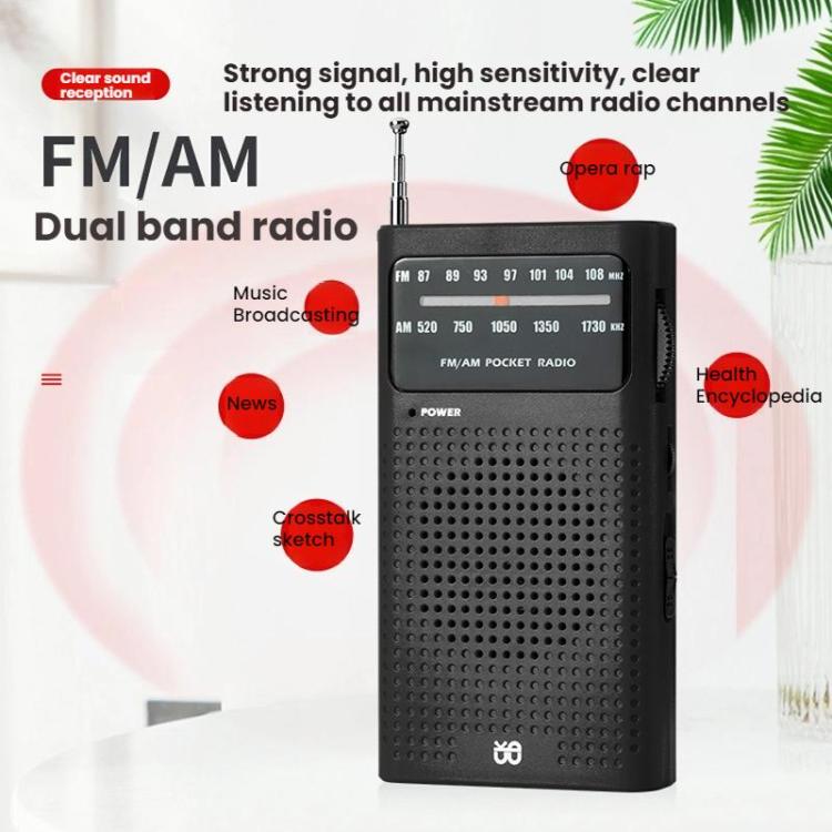 FM/AM Full-Band Channel Pocket Portable Pointer Radio Player(White) - Radio Player by buy2fix | Online Shopping UK | buy2fix