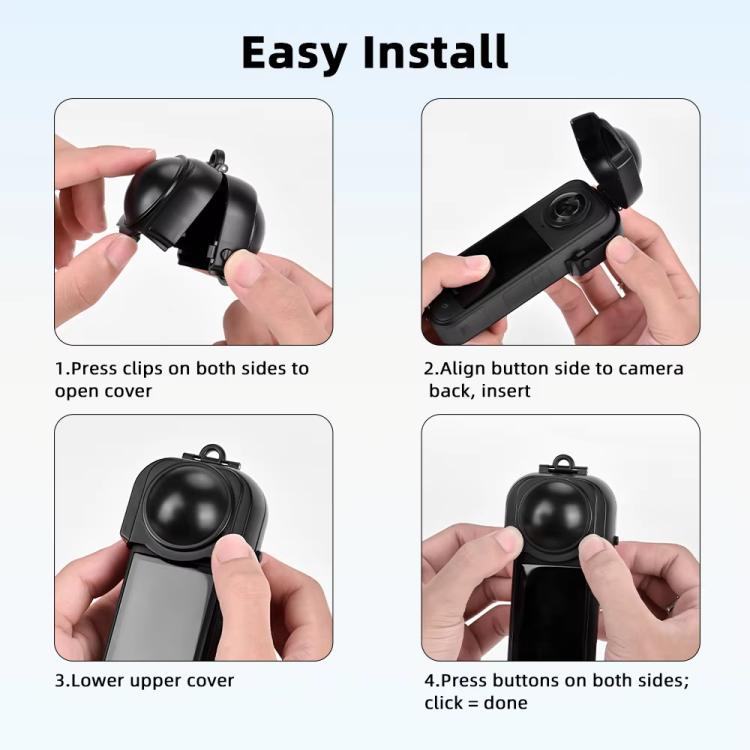 For Insta360 X5 Camera Flymile Lens Protective Cover Dustproof & Scratch-Resistant Anti-Fall Protector Cap(Black) - Len Accessories by Flymile | Online Shopping UK | buy2fix