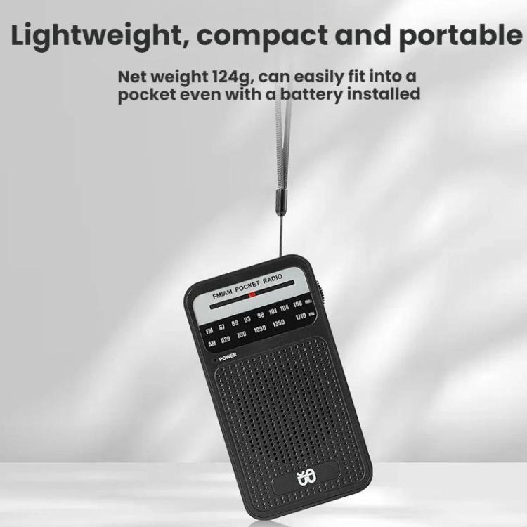 Portable Pointer AM/FM Full Channel Radio(Black) - Radio Player by buy2fix | Online Shopping UK | buy2fix