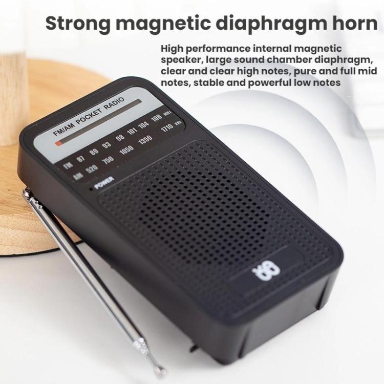 Portable Pointer AM/FM Full Channel Radio(Black) - Radio Player by buy2fix | Online Shopping UK | buy2fix
