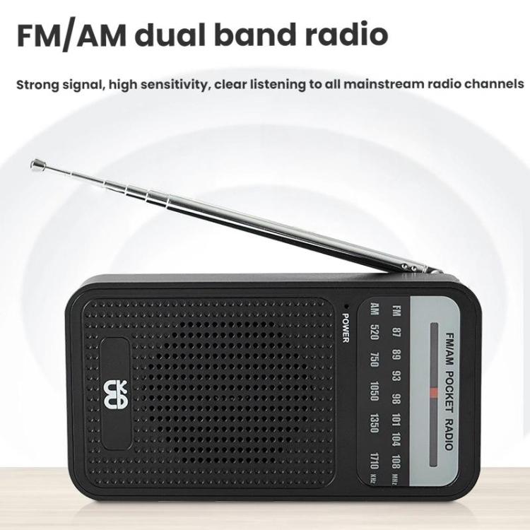 Portable Pointer AM/FM Full Channel Radio(Black) - Radio Player by buy2fix | Online Shopping UK | buy2fix