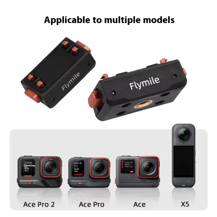 Magnetic Quick Release Base Mount For Insta360 X5/X4/X3/X2 & Ace Series 1/4 Inch Screw Universal Tripod Adapter(Black) - Others by Flymile | Online Shopping UK | buy2fix