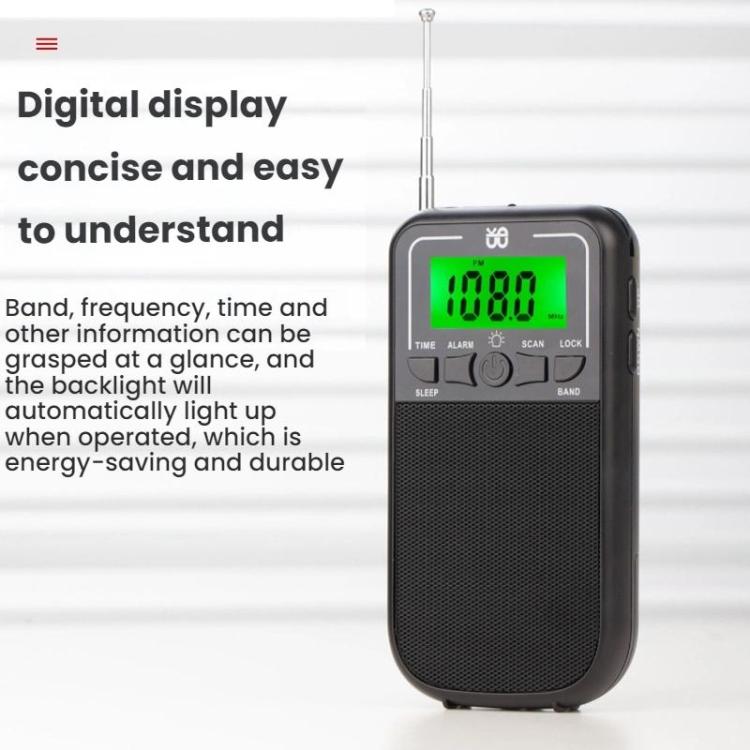 Portable FM/AM/SW Multi-Band High-Sensitivity Clock-Controlled Radio Player, Specification: For EU(Red) - Radio Player by buy2fix | Online Shopping UK | buy2fix