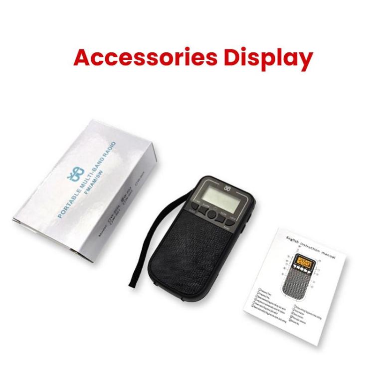 Portable FM/AM/SW Multi-Band High-Sensitivity Clock-Controlled Radio Player, Specification: For US(Black) - Radio Player by buy2fix | Online Shopping UK | buy2fix