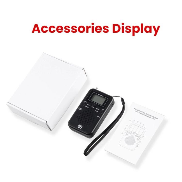 Portable FM/AM Clock-Controlled Stereo Pocket Radio Player, Size: For US(Black) - Radio Player by buy2fix | Online Shopping UK | buy2fix
