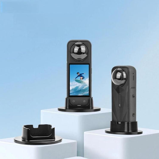 For Insta360 X5 Flymile Anti-Slip Base Plastic Desktop Stand Stable Camera Holder(Black) - Mount & Holder by Flymile | Online Shopping UK | buy2fix