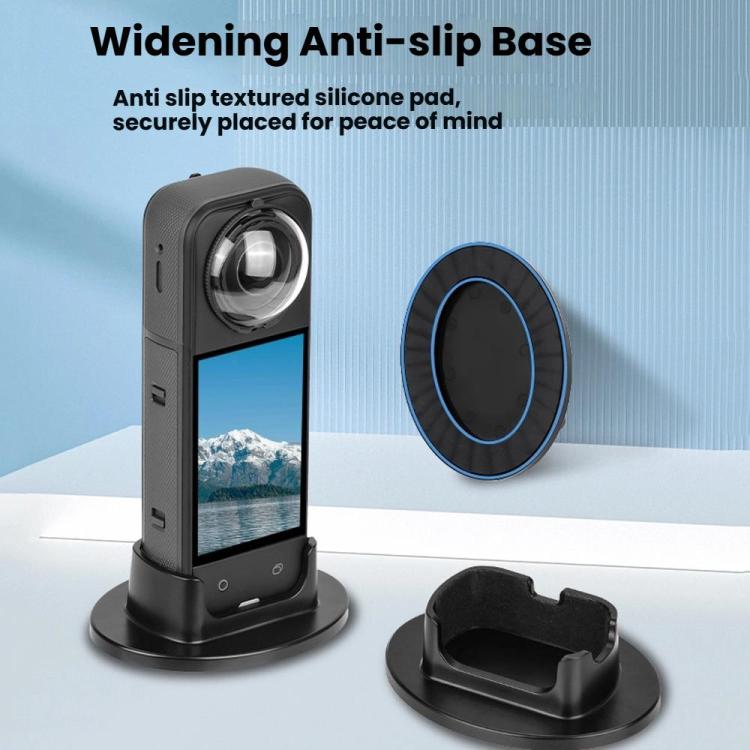 For Insta360 X5 Flymile Anti-Slip Base Plastic Desktop Stand Stable Camera Holder(Black) - Mount & Holder by Flymile | Online Shopping UK | buy2fix