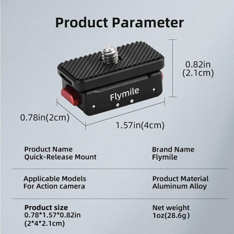 Flymile Magnetic Quick-Release Base 1/4 Inch Thread Foldable Extension Kit for Insta360 Ace Pro 2/Ace Pro/Ace/X5/X4/X3/X2(Black) - Mount & Holder by Flymile | Online Shopping UK | buy2fix